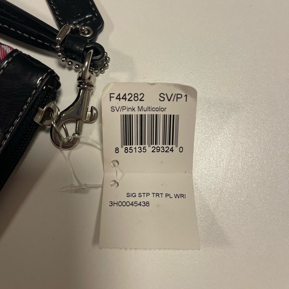 Coach Plaid Wristlet - Black and Pink - Picture 6 of 8